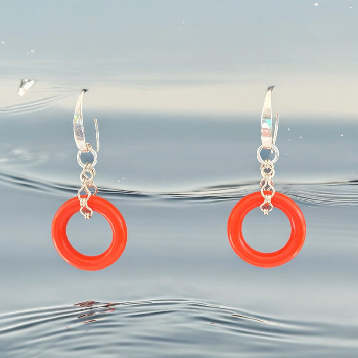 Vintage Orange Lucite Hoops