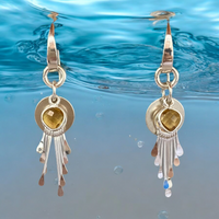 Topaz Quartz and Sterling Silver Handmade Sterling Silver Dangle Earrings