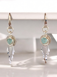 Aqua Chalcedony and Sterling Silver Handmade Sterling Silver Dangle Earrings