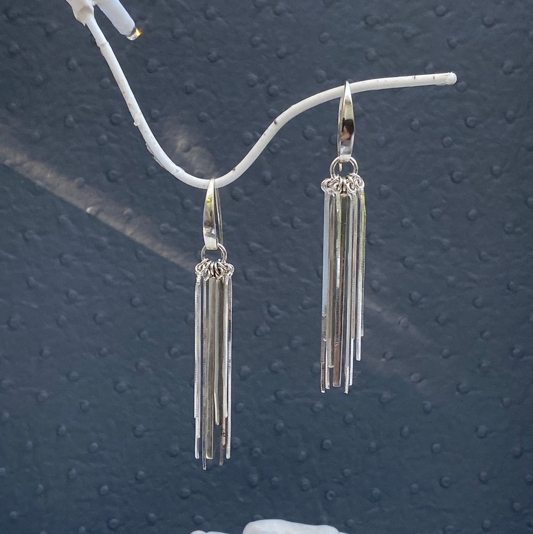 Sterling Liquid Silver Tassel Earrings