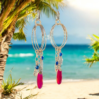 Tropical Paradise Pink Chalcedony Hoops