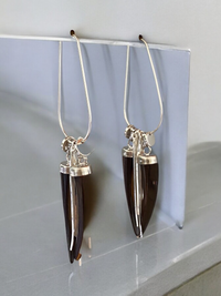 Sterling Silver and Tiger’s Eye Shell Handmade Earrings