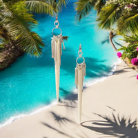 Buffalo Bones Spike and Sterling Silver Dangle Earrings accented by Sterling Silver Keys, Liquid Silver & Tassels