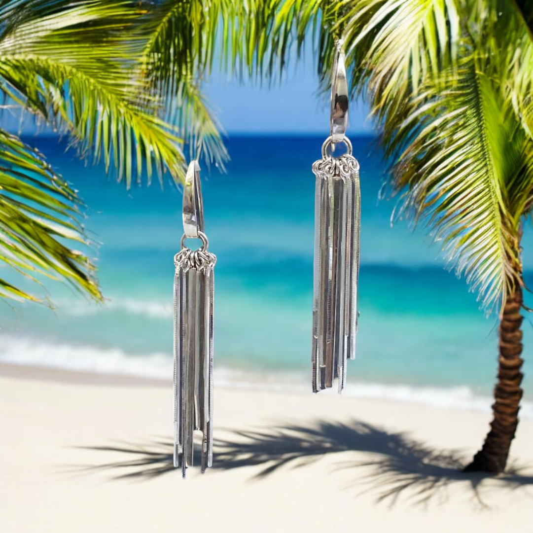 Sterling Liquid Silver Tassel Earrings