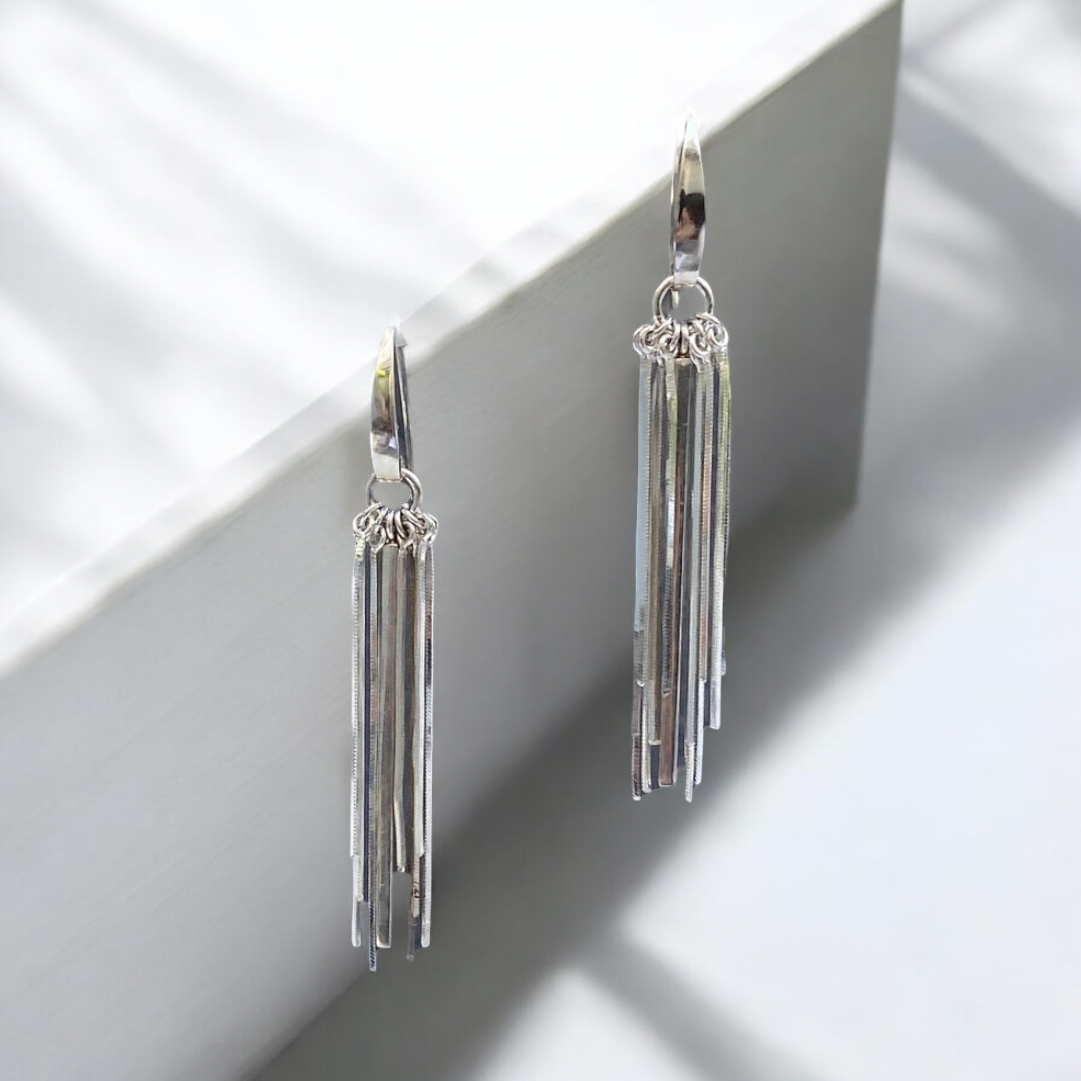 Sterling Liquid Silver Tassel Earrings