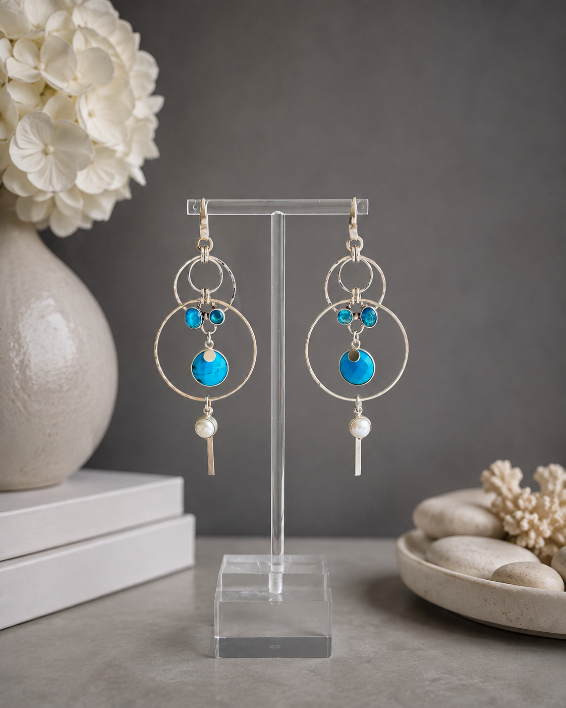 Cowboy Dreams Turquoise & Pearl Sterling Silver Earrings