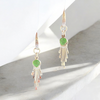 Green Mona Lisa Quartz Dangle Earrings