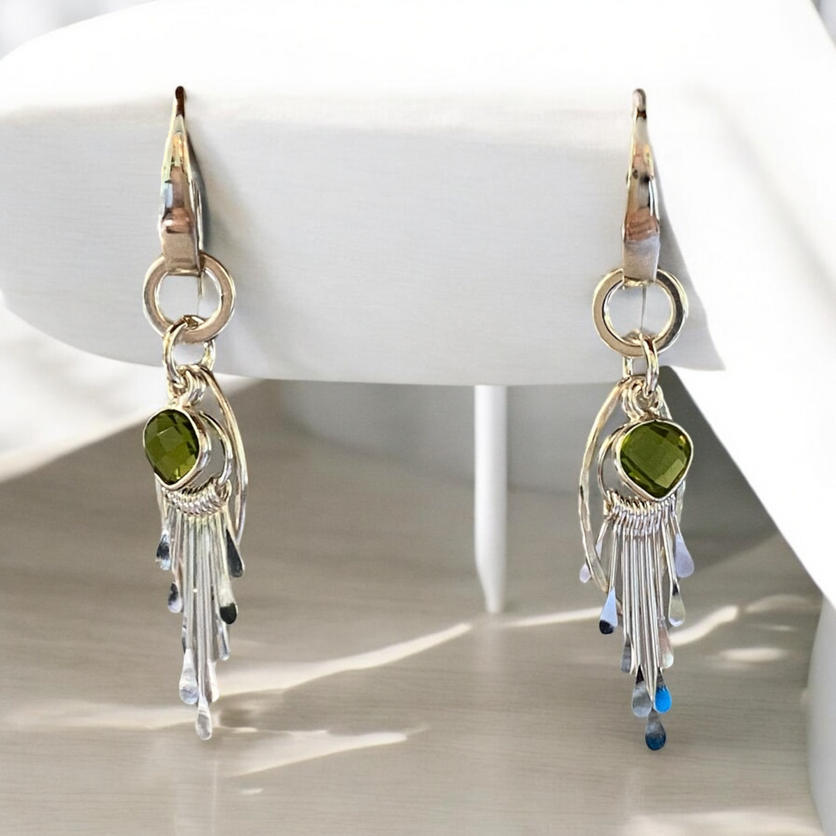 Peridot Sterling Silver Dangle Earrings