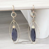 Iolite Quartz snd Sterling Sterling Silver Handmade  Dangle Earrings