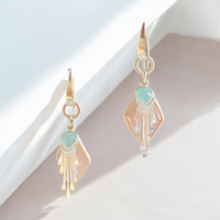 Pink Quartz,  Aqua Chalcedony and Sterling Silver Handmade Dangles