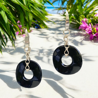 Vintage Black Lucite Earrings