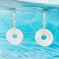 White Vintage Lucite and Sterling Silver Hoopti Dangle Earrings