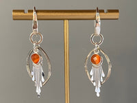 Mona Liisa Orange Burst and Sterling Silver Handmade Dangle Earrings