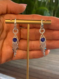 Mona Lisa Blue Quartz Handmade Dangle Earrings