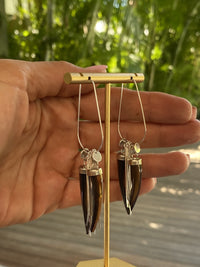 Sterling Silver and Tiger’s Eye Shell Handmade Earrings