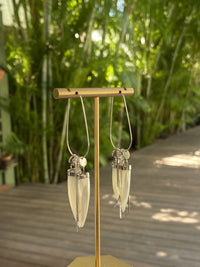 Mother of Pearl Shell Horn Handmade Dangle Earrings