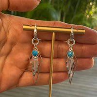 Turquoise and Sterling Silver Handmade Dangle