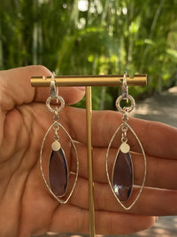 Iolite Quartz snd Sterling Sterling Silver Handmade Dangle Earrings