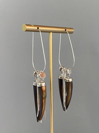 Sterling Silver and Tiger’s Eye Shell Handmade Earrings