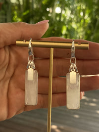 Moonstone and Handmade Sterling Silver Dangle Earrings