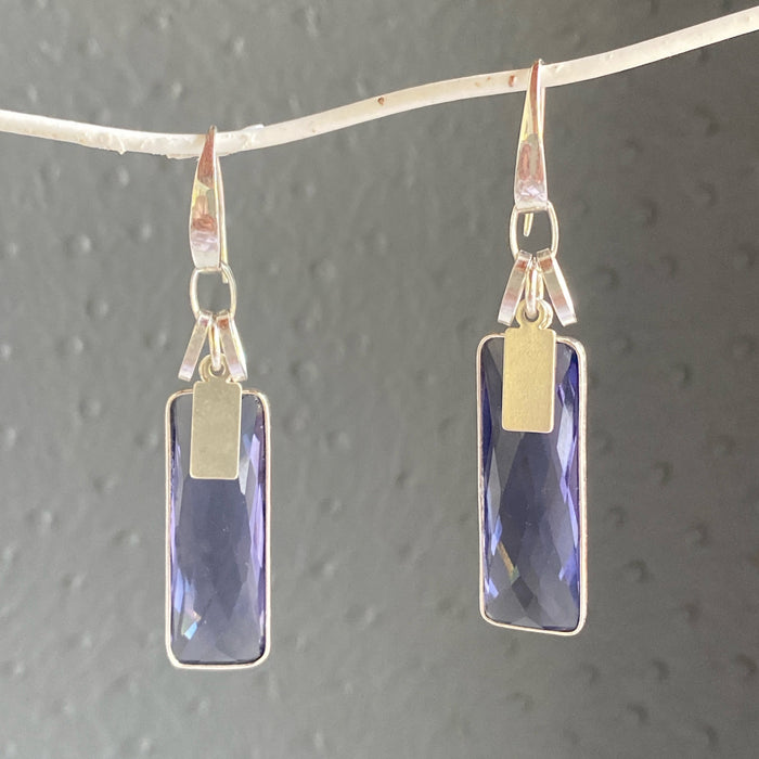 Amethyst Quartz Handmade Sterling Silver Dangle Earrings