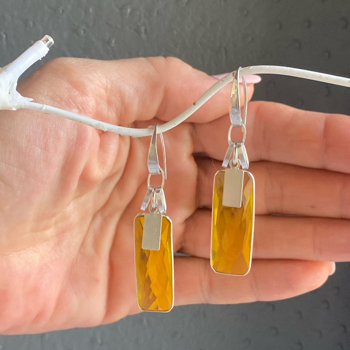 Citrine Quartz Handmade Dangle Earrings