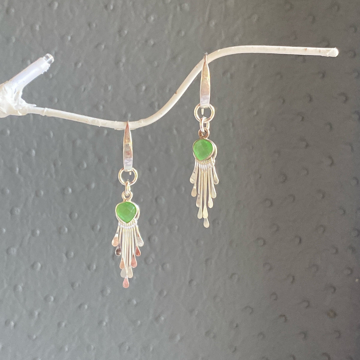 Green Mona Lisa Quartz Dangle Earrings