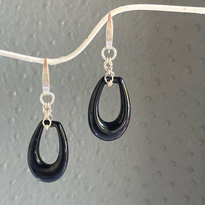 Vintage Black Lucite Hoopies