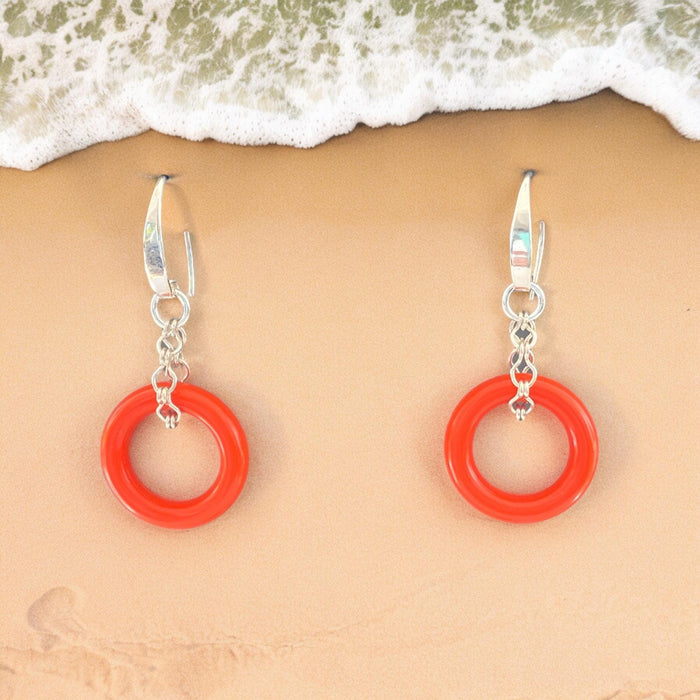 Vintage Orange Lucite Hoops