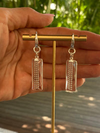 Rock Crystal Quartz and Sterling Silver Handmade Dangle Earrings