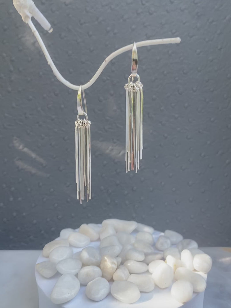 Sterling Liquid Silver Tassel Earrings